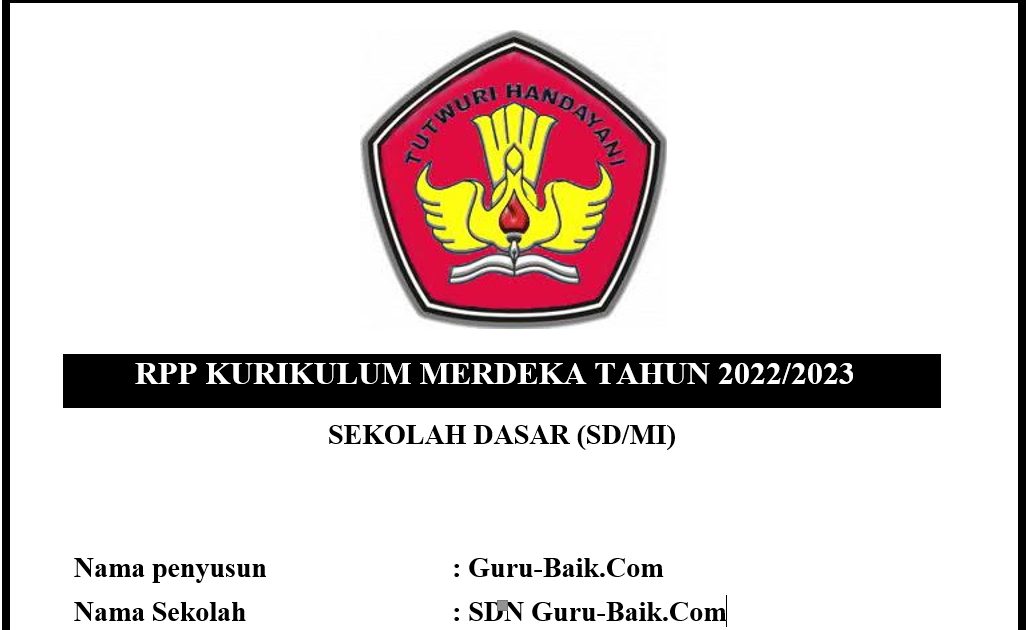 RPP Merdeka Belajar SD Kelas 1 Matematika Terbaru 2022/2023 Guru Baik